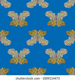 Butterfly doodle seamless pattern zentangle inspired art for new backdrop. Decorative hand drawn background can be used for wallpaper, pattern fills, web page background, surface textures and other