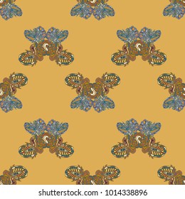 Butterfly doodle seamless pattern zentangle inspired art for new backdrop. Decorative hand drawn background can be used for wallpaper, pattern fills, web page background, surface textures and other