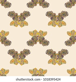 Butterfly doodle seamless pattern zentangle inspired art for new backdrop. Decorative hand drawn background can be used for wallpaper, pattern fills, web page background, surface textures and other
