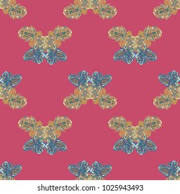Butterfly doodle seamless pattern zentangle inspired art for new backdrop. Decorative hand drawn background can be used for wallpaper, pattern fills, web page background, surface textures and other