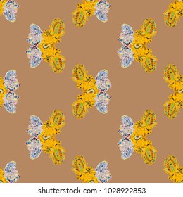 Butterfly doodle seamless pattern zentangle inspired art for new backdrop. Decorative hand drawn background can be used for wallpaper, pattern fills, web page background, surface textures and other