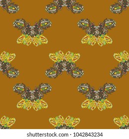 Butterfly doodle seamless pattern zentangle inspired art for new backdrop. Decorative hand drawn background can be used for wallpaper, pattern fills, web page background, surface textures and other