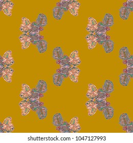 Butterfly doodle seamless pattern zentangle inspired art for new backdrop. Decorative hand drawn background can be used for wallpaper, pattern fills, web page background, surface textures and other