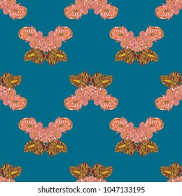 Butterfly doodle seamless pattern zentangle inspired art for new backdrop. Decorative hand drawn background can be used for wallpaper, pattern fills, web page background, surface textures and other