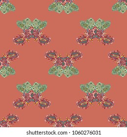 Butterfly doodle seamless pattern zentangle inspired art for new backdrop. Decorative hand drawn background can be used for wallpaper, pattern fills, web page background, surface textures and other