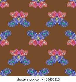 Butterfly doodle seamless pattern zentangle inspired art for new backdrop. Decorative hand drawn background can be used for wallpaper, pattern fills, web page background, surface textures and other