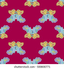 Butterfly doodle seamless pattern zentangle inspired art for new backdrop. Decorative hand drawn background can be used for wallpaper, pattern fills, web page background, surface textures and other