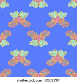 Butterfly doodle seamless pattern zentangle inspired art for new backdrop. Decorative hand drawn background can be used for wallpaper, pattern fills, web page background, surface textures and other