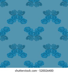Butterfly doodle seamless pattern zentangle inspired art for new backdrop. Decorative hand drawn background can be used for wallpaper, pattern fills, web page background, surface textures and other