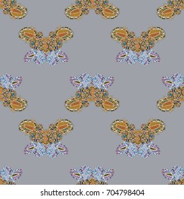 Butterfly doodle seamless pattern zentangle inspired art for new backdrop. Decorative hand drawn background can be used for wallpaper, pattern fills, web page background, surface textures and other