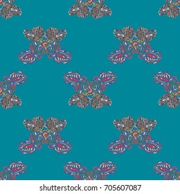 Butterfly doodle seamless pattern zentangle inspired art for new backdrop. Decorative hand drawn background can be used for wallpaper, pattern fills, web page background, surface textures and other
