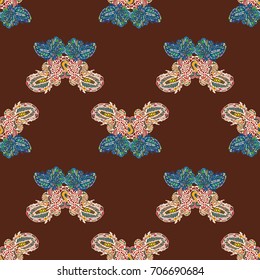Butterfly doodle seamless pattern zentangle inspired art for new backdrop. Decorative hand drawn background can be used for wallpaper, pattern fills, web page background, surface textures and other