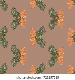 Butterfly doodle seamless pattern zentangle inspired art for new backdrop. Decorative hand drawn background can be used for wallpaper, pattern fills, web page background, surface textures and other