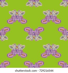 Butterfly doodle seamless pattern zentangle inspired art for new backdrop. Decorative hand drawn background can be used for wallpaper, pattern fills, web page background, surface textures and other