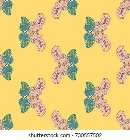 Butterfly doodle seamless pattern zentangle inspired art for new backdrop. Decorative hand drawn background can be used for wallpaper, pattern fills, web page background, surface textures and other