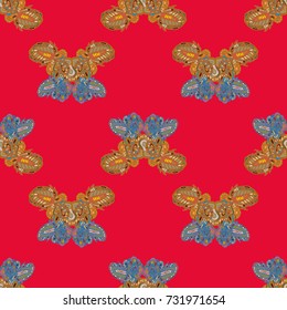 Butterfly doodle seamless pattern zentangle inspired art for new backdrop. Decorative hand drawn background can be used for wallpaper, pattern fills, web page background, surface textures and other