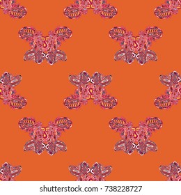 Butterfly doodle seamless pattern zentangle inspired art for new backdrop. Decorative hand drawn background can be used for wallpaper, pattern fills, web page background, surface textures and other