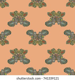 Butterfly doodle seamless pattern zentangle inspired art for new backdrop. Decorative hand drawn background can be used for wallpaper, pattern fills, web page background, surface textures and other