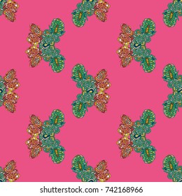 Butterfly doodle seamless pattern zentangle inspired art for new backdrop. Decorative hand drawn background can be used for wallpaper, pattern fills, web page background, surface textures and other