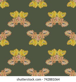 Butterfly doodle seamless pattern zentangle inspired art for new backdrop. Decorative hand drawn background can be used for wallpaper, pattern fills, web page background, surface textures and other