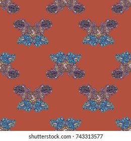 Butterfly doodle seamless pattern zentangle inspired art for new backdrop. Decorative hand drawn background can be used for wallpaper, pattern fills, web page background, surface textures and other