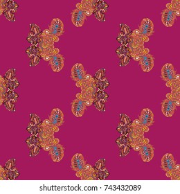 Butterfly doodle seamless pattern zentangle inspired art for new backdrop. Decorative hand drawn background can be used for wallpaper, pattern fills, web page background, surface textures and other