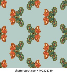 Butterfly doodle seamless pattern zentangle inspired art for new backdrop. Decorative hand drawn background can be used for wallpaper, pattern fills, web page background, surface textures and other