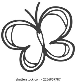 Butterfly doodle sketch. Simple vector illustration