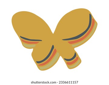 Vector de doodle de mariposa. Un insecto brillante. Silueta de mariposa de estilo moderno. Pegatina, tatuaje, postal. Ilustración del vector