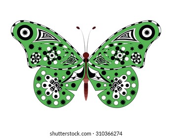 butterfly doodle vector pattern zentangle