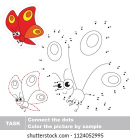 Butterfly. Dot to dot educational game for kids.