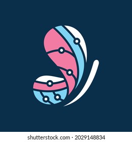 Modernes Logo für Butterfly-Dot-Technologie