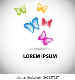 Butterfly of dot. Vector