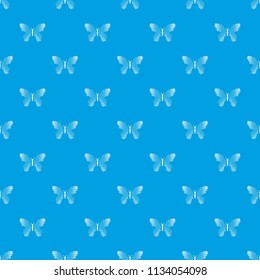 Butterfly with dot wings pattern vector seamless blue repeat for any use