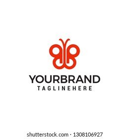Butterfly double letter B Logo Template