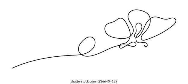 Butterfly drawing by continuous line, thin line design vector illustration