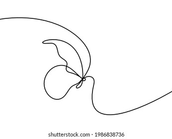 Butterfly as drawing line isolated on the white. Vector