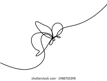 Butterfly as drawing line isolated on the white. Vector