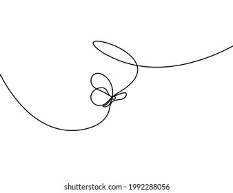 Butterfly as drawing line isolated on the white. Vector