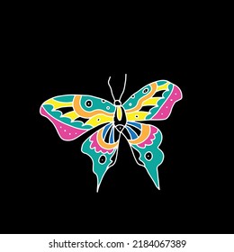 butterfly of drawing mexico. butterfly for pattern fabric. butterfly sticker colection.