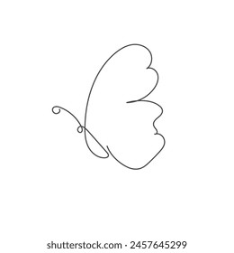 Vector de dibujo de mariposa, estilo de arte continuo de una sola línea aislado sobre fondo blanco. Estilo minimalista dibujado a mano.