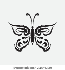 Butterfly drawing vector illustration. Creative design.