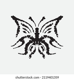 Butterfly drawing vector illustration. Insect drawing.