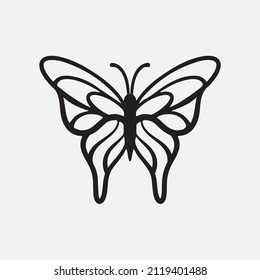 Ilustración vectorial de dibujo de mariposa. Dibujo de insectos.