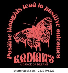 butterfly drawn with distorted slogan Vector design for t-shirt graphics, banner, fashion prints, slogan tees, stickers, flyer, posters and other creative uses