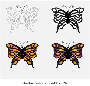 butterfly drawn vector