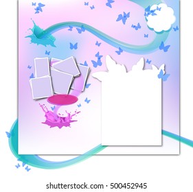 Butterfly in dream. Fantasy background. 