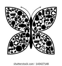 Butterfly of ecology icons