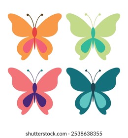 Butterfly ector illustration isolated on white background.