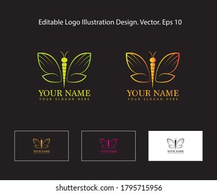 Butterfly Editable Logo Illustration Design. Vector. Eps 10